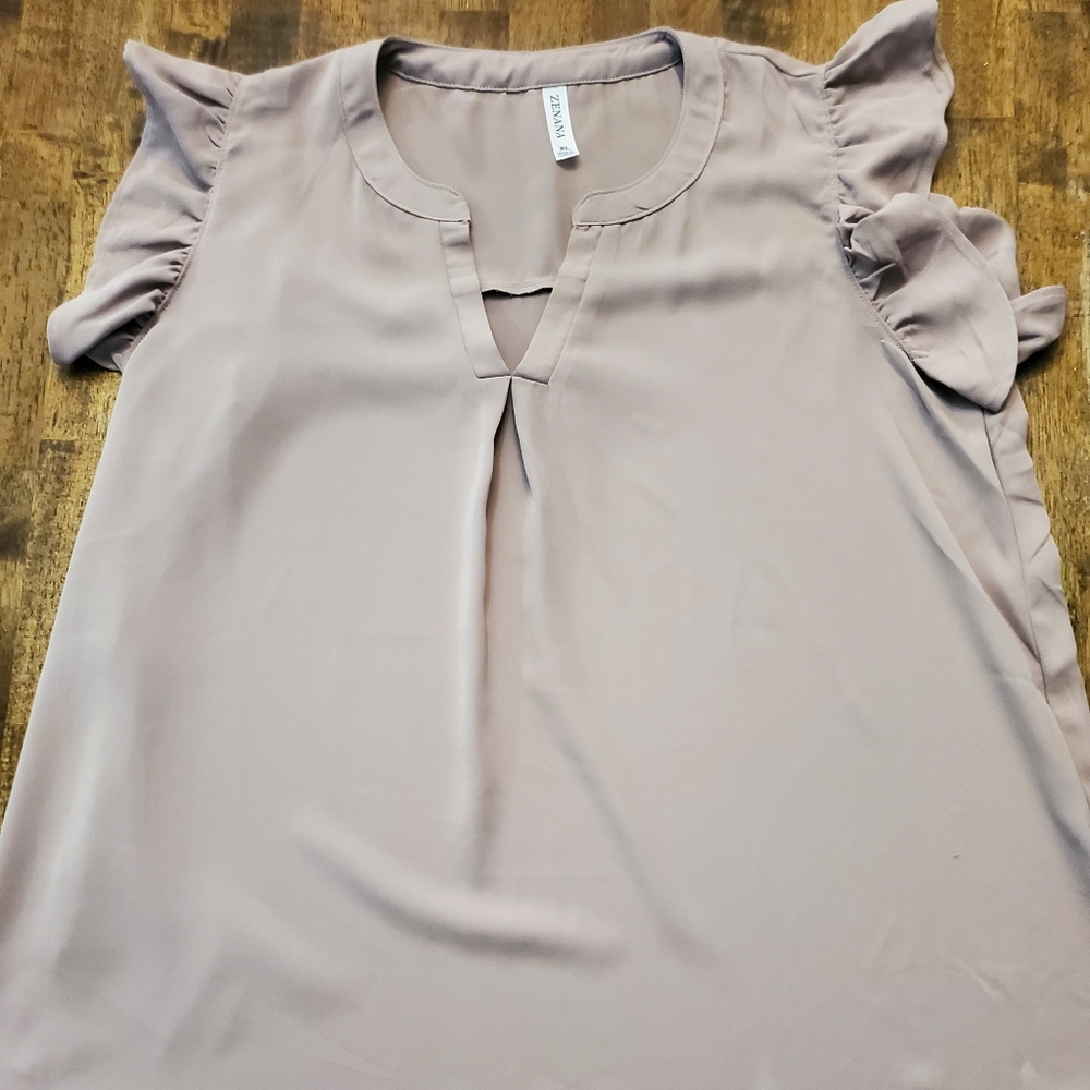 Zenana Ruffle Sleeved Shirt